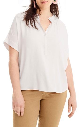 Women's J.crew Point Sur Drapey Popover Top - Ivory