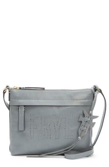 Frye Carson Perforated Logo Leather Crossbody Bag - Grey