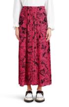 Women's Burberry Neckar Doodle Print Silk Skirt Us / 40 It - Pink