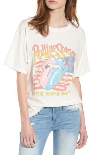 Women's Day By Daydreamer Rolling Stones Boyfriend Tee - White