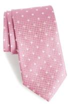 Men's Nordstrom Men's Shop Contrada Dot Silk Tie, Size - Pink