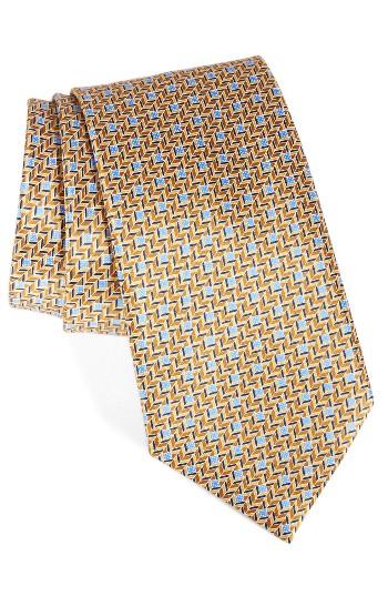 Men's Ermenegildo Zegna Chevron Silk Tie, Size - Yellow