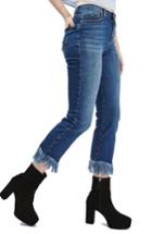 Women's Topshop Dree Fringe Crop Jeans X 30 - Blue