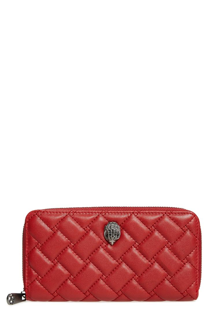 Women's Kurt Geiger London Eagle Leather Zip Around Wallet - Red