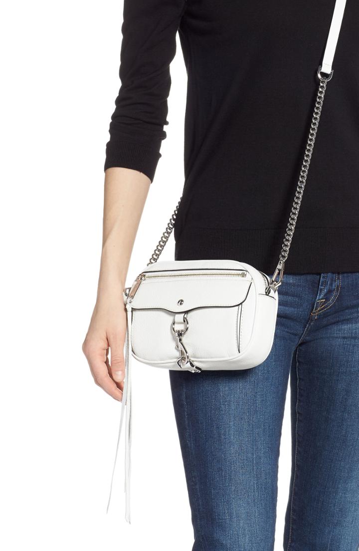 Rebecca Minkoff Blythe Leather Crossbody Bag - White
