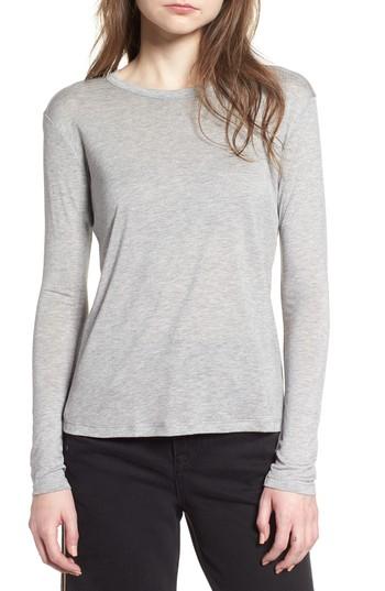 Women's Topshop Boutique Lyocell Long Sleeve T-shirt Us (fits Like 2-4) - Grey