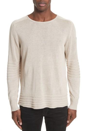 Men's Belstaff Exford Linen Crewneck Sweater - Beige