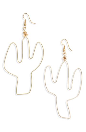 Women's All The Wire Cactus Earrings