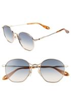 Women's Givenchy 53mm Squared Round Metal Sunglasses - Gold