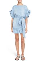 Women's Isabel Marant Etoile Lelicia Denim Ruffle Dress Us / 34 Fr - Blue