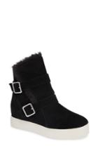 Women's Jslides Wells Faux Fur Trim High Top Sneaker .5 M - Black