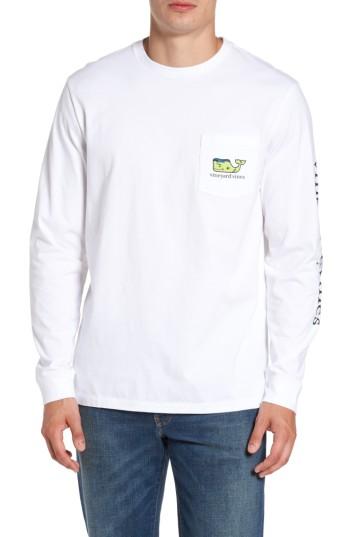 Men's Vineyard Vines Frankenstein Whale Graphic Long Sleeve T-shirt - White
