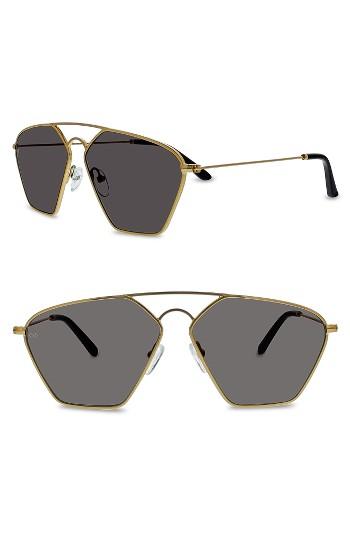 Women's Smoke X Mirrors Geo Iii 56mm Sunglasses - Gold