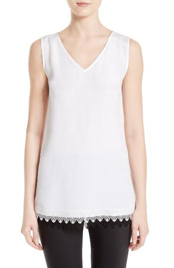 Women's St. John Collection Stretch Silk Crepe De Chine Tank