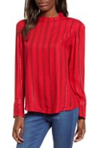 Women's Hinge Metallic Stripe Top - Red