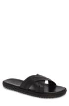 Men's Michael Bastian Woven Cross Strap Slide Sandal M - Black