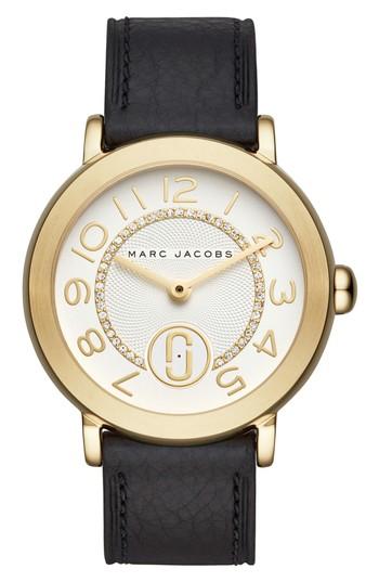 Women's Marc Jacobs Riley Leather Strap Watch, 37mm