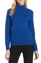 Women's Halogen Mock Neck Pocket Sweater - Blue