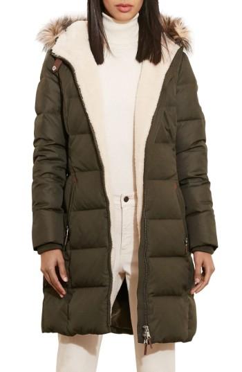 Petite Women's Lauren Ralph Lauren Quilted Parka P - Green