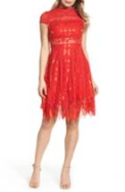 Women's Foxiedox Bravo Zulu Lace Fit & Flare Dress - Red