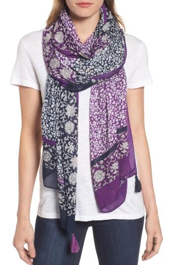 Women's Rebecca Minkoff Baby Leopard Batik Print Scarf, Size - Blue