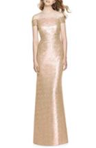 Women's Dessy Collection Sequin Off The Shoulder Gown (similar To 14w) - Metallic