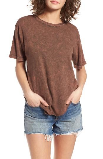 Women's Sun & Shadow Washed Cotton Raw Hem Tee - Metallic