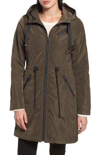Petite Women's Tahari Tiffany Raincoat, Size P - Green