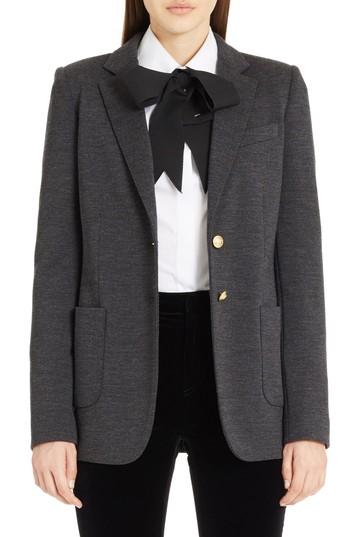 Women's Dolce & Gabbana Punto Milano Wool Blazer Us / 46 It - Grey