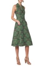 Women's Akris Punto Jacquard Print Fit & Flare Dress - Green