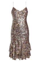 Women's Adrianna Papell Ruffle Hem Sequin Midi Dress - Pink