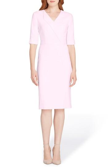 Women's Tahari Envelope Neck Sheath Dress - Pink