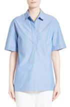 Women's St. John Collection Chambray & Silk Shirt