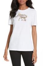 Women's Tory Burch Dahlia Embellished Tee - White