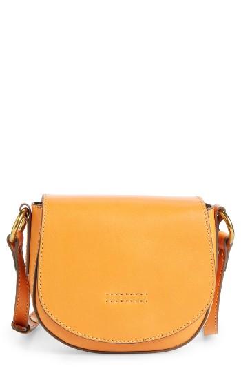 Frye Small Harness Calfskin Leather Saddle Bag - Orange