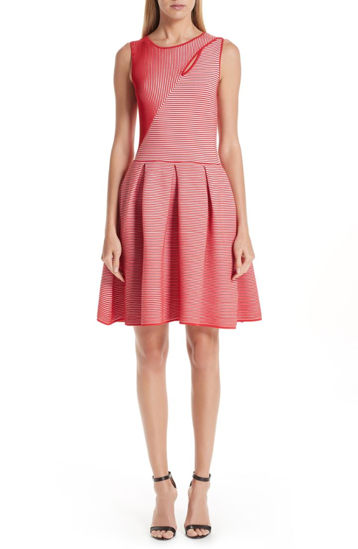 Women's Emporio Armani Stripe Knit Jersey Dress Us / 40 It - Pink