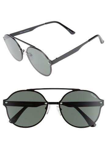 Women's Quay Australia Camden Heights 59mm Aviator Sunglasses - Black/ Green