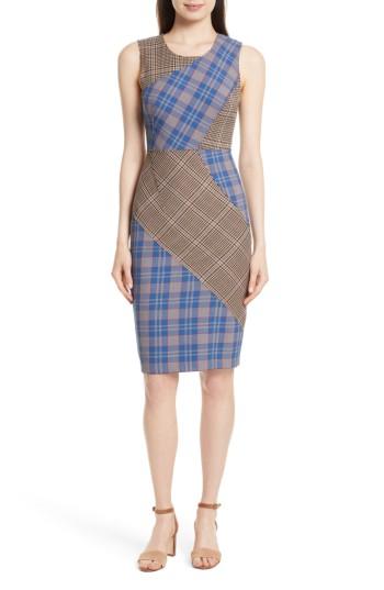 Women's Tracy Reese Patchwork Plaid Sheath Dress
