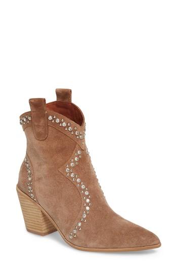 Women's Jeffrey Campbell Nightwing Crystal Stud Bootie .5 M - Brown