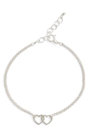 Women's Dogeared Friendship Linked Open Heart Charm Chain Bracelet