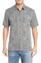 Men's Tommy Bahama Pacific Standard Fit Floral Silk Camp Shirt - Grey