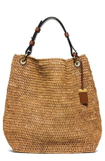 Michael Kors 'large Santorini' Raffia Shoulder Bag