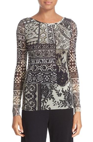 Women's Fuzzi Mosaic Print Tulle Top