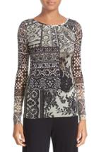 Women's Fuzzi Mosaic Print Tulle Top