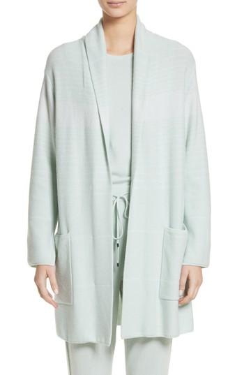 Women's St. John Collection Sequin Cashmere & Silk Cardigan, Size - Green