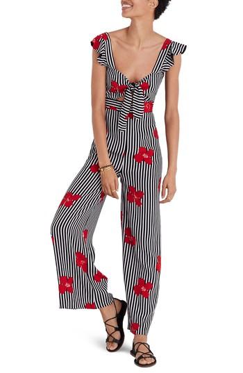 Women's Madewell Plumeria Cutout Jumpsuit - Grey