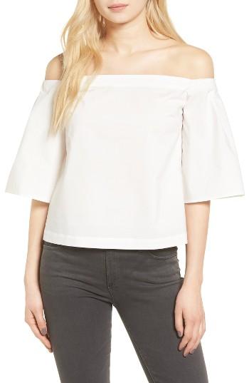 Women's Trouve Off The Shoulder Poplin Top - White