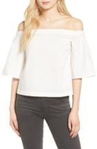 Women's Trouve Off The Shoulder Poplin Top - White