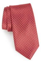 Men's Calibrate Lisgar Grid Silk Tie, Size - Red