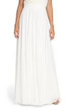 Women's Jenny Yoo 'hampton' Long A-line Chiffon Skirt - White